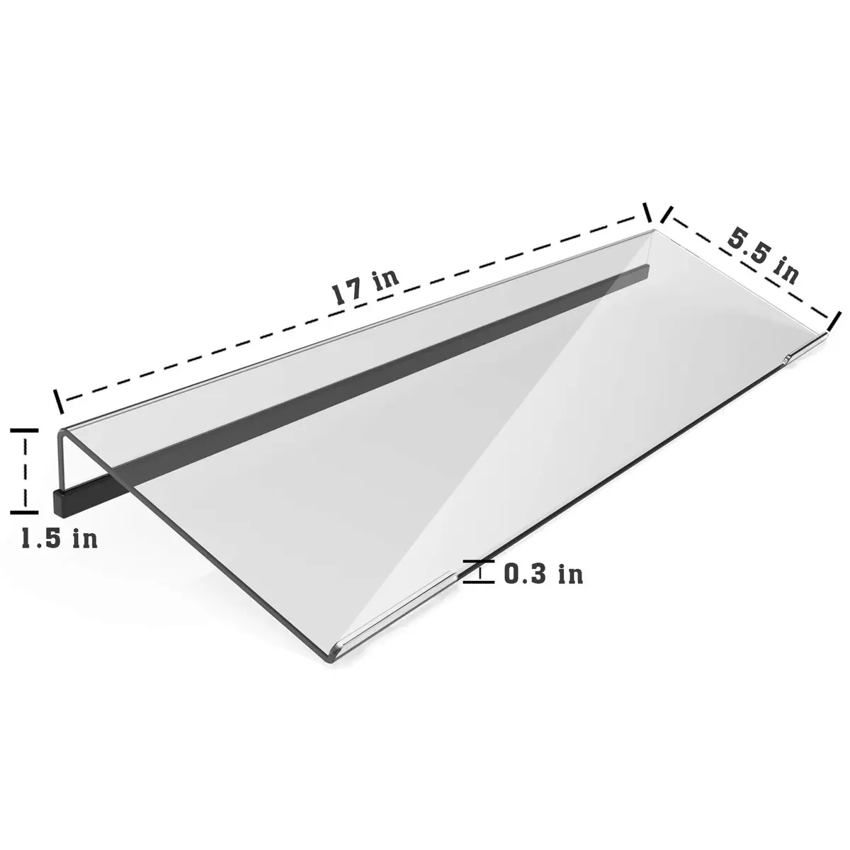 KOTEMON Acrylic Tilted Computer Keyboard Stand for Ergonomic Typing, 17"x5.5"x1.5" | Clear - view 5