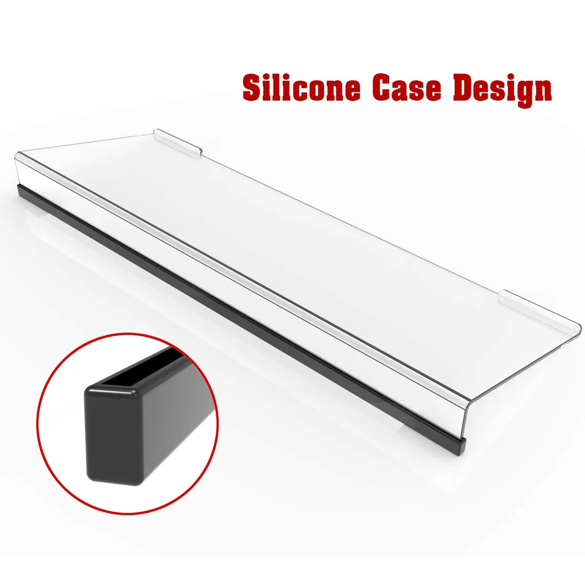KOTEMON Acrylic Tilted Computer Keyboard Stand for Ergonomic Typing, 17"x5.5"x1.5" | Clear - view 2
