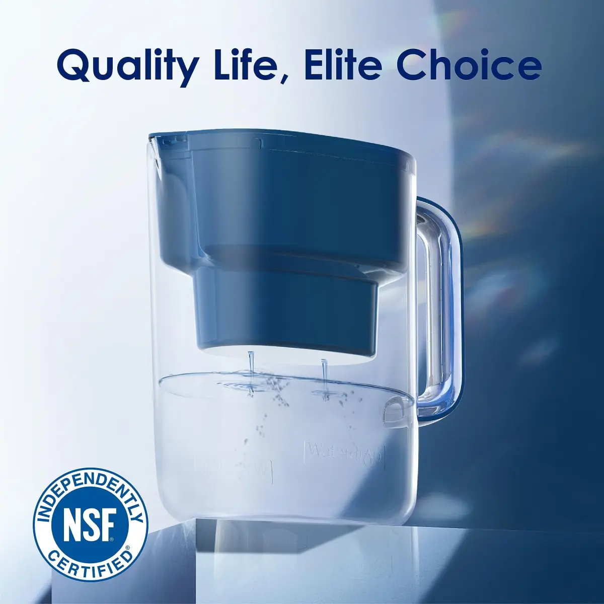Waterdrop PT-07C Water Filter Pitcher, 10-Cup, 2.37L (0.62 Gal) | NSF Certified, 200-Gallon Long-Life Filter - view 3