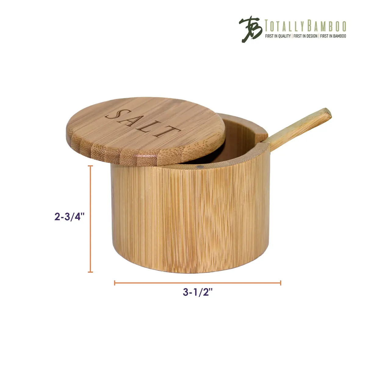 Totally Bamboo Salt Cellar with Spoon & Magnetic Lid, 177ml (6 oz) Capacity | Farmhouse Style Kitchen Storage - view 6