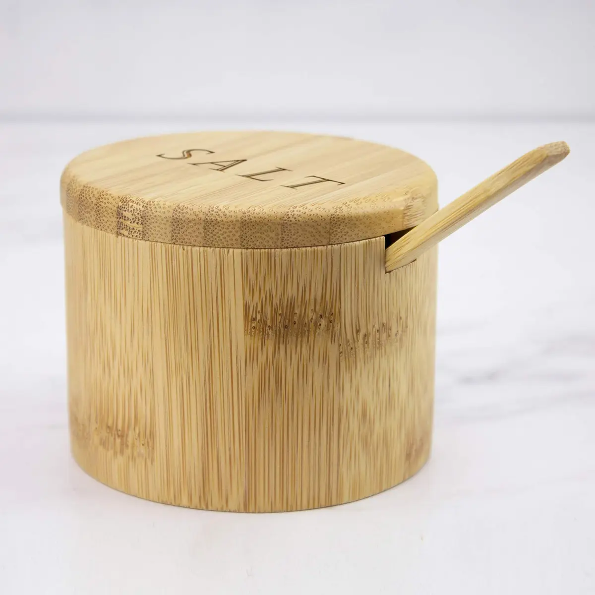 Totally Bamboo Salt Cellar with Spoon & Magnetic Lid, 177ml (6 oz) Capacity | Farmhouse Style Kitchen Storage - view 4