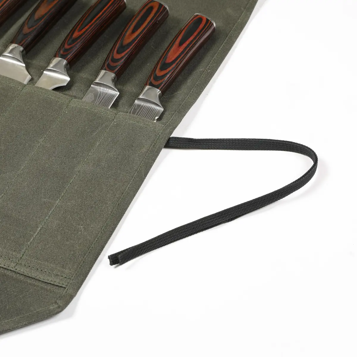 Denifiter Heavy Duty Waxed Canvas Knife Roll Bag 55cm (21") | Holds Knives up to 17" | Water Resistant - view 5