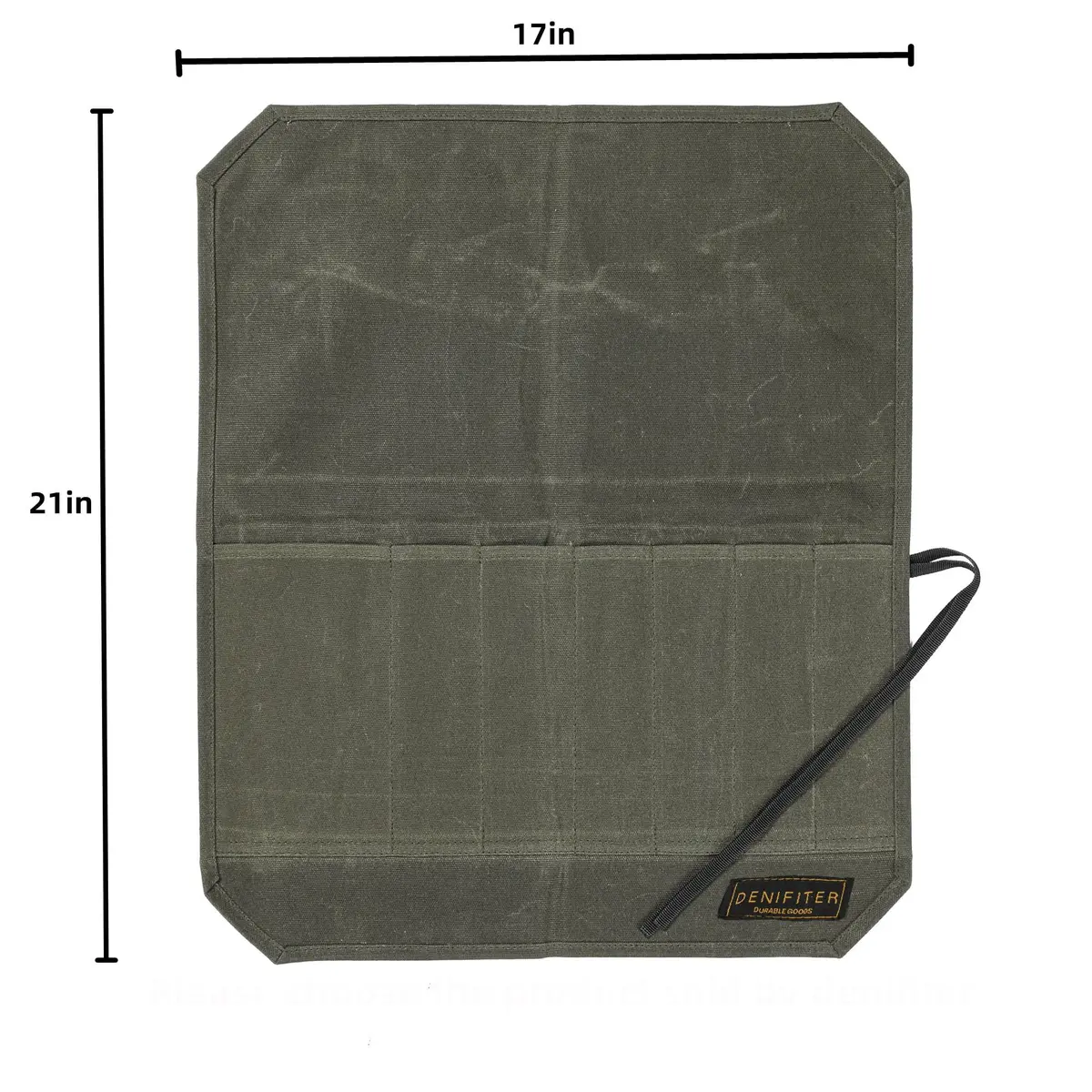 Denifiter Heavy Duty Waxed Canvas Knife Roll Bag 55cm (21") | Holds Knives up to 17" | Water Resistant - view 2