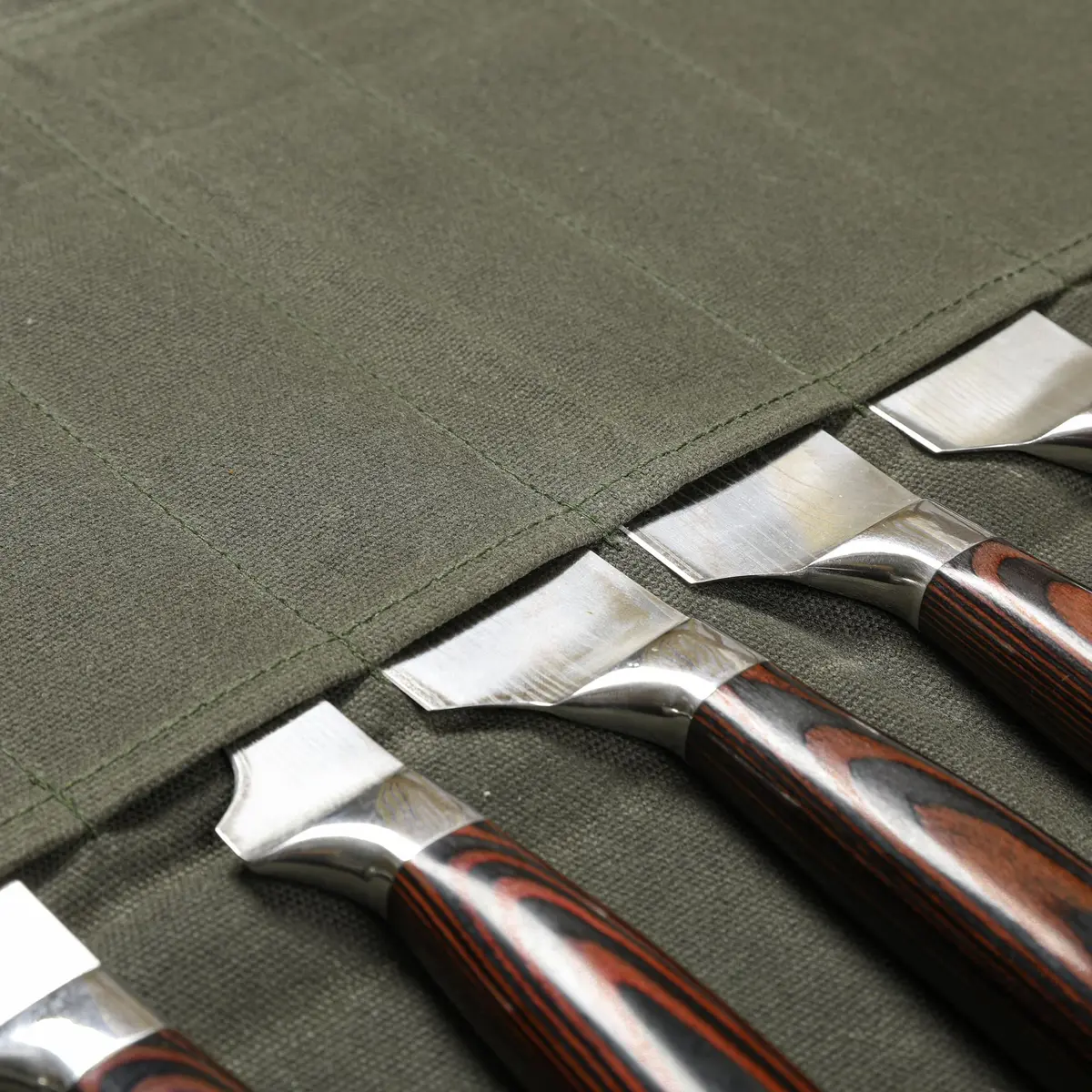 Denifiter Heavy Duty Waxed Canvas Knife Roll Bag 55cm (21") | Holds Knives up to 17" | Water Resistant - view 4