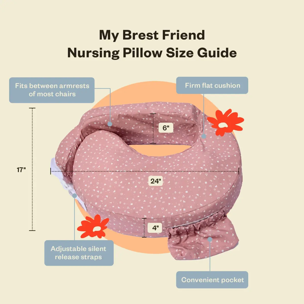 My Brest Friend Original Nursing Pillow - Horizon | Ergonomic Support for Mom & Baby - view 3