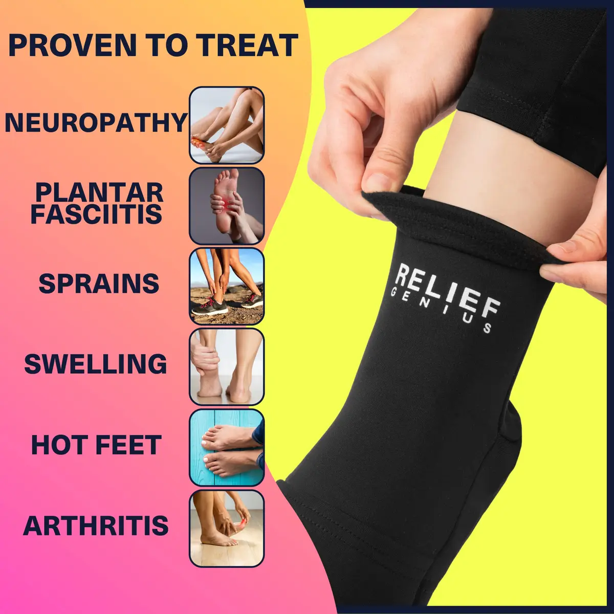CTR BAND Cold Therapy Socks with Gel Ice Packs, Large | Full Foot Coverage for Pain Relief - view 5