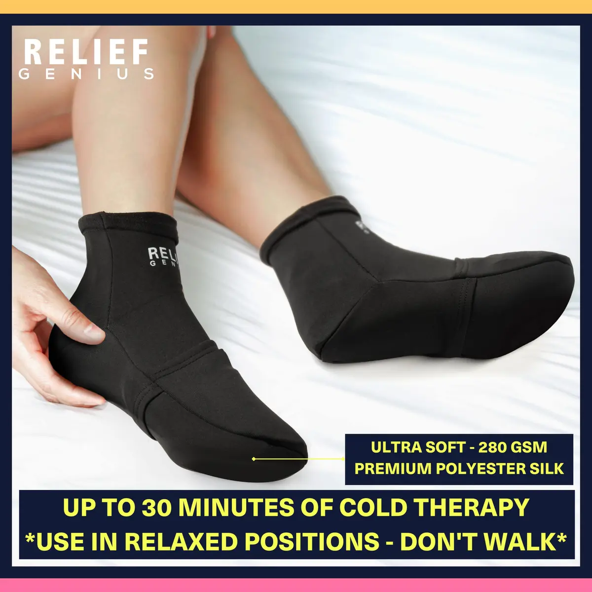 CTR BAND Cold Therapy Socks with Gel Ice Packs, Large | Full Foot Coverage for Pain Relief - view 7