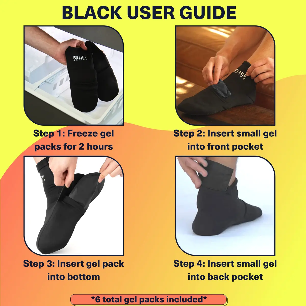CTR BAND Cold Therapy Socks with Gel Ice Packs, Large | Full Foot Coverage for Pain Relief - view 3