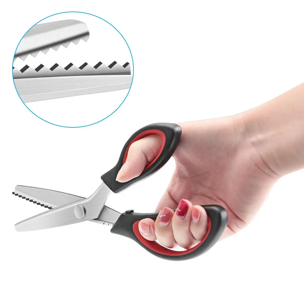 YAZEMKEL Pinking Shears Serrated 9 Inch | Professional Craft Zig Zag Cut Scissors - view 5