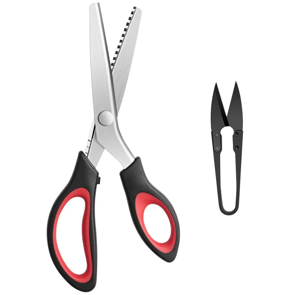 YAZEMKEL Pinking Shears Serrated 9 Inch | Professional Craft Zig Zag Cut Scissors - main product image