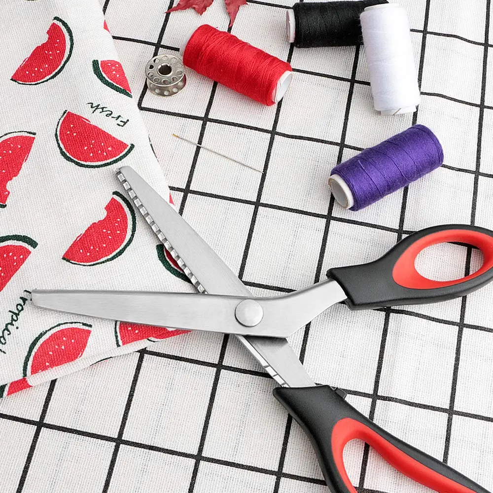 YAZEMKEL Pinking Shears Serrated 9 Inch | Professional Craft Zig Zag Cut Scissors - view 7