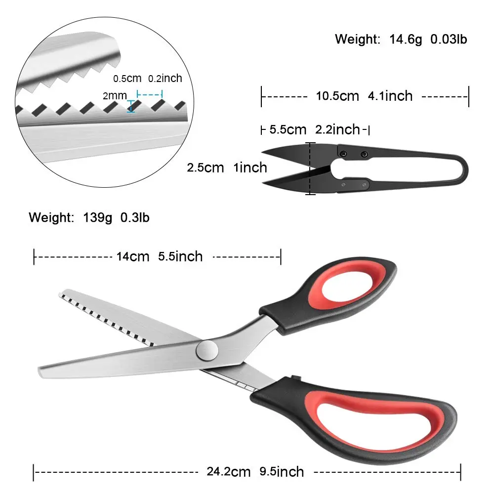 YAZEMKEL Pinking Shears Serrated 9 Inch | Professional Craft Zig Zag Cut Scissors - view 3