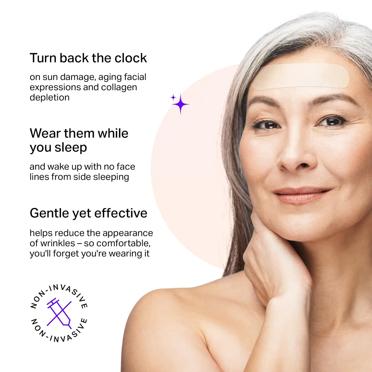 BLUMBODY Forehead Wrinkle Patches – Anti-Wrinkle Facial Patches to Smooth Fine Lines on Forehead & Between Eyes – Non-Silicone Face Tape – Comfortable Overnight Use (50 Count) - view 3