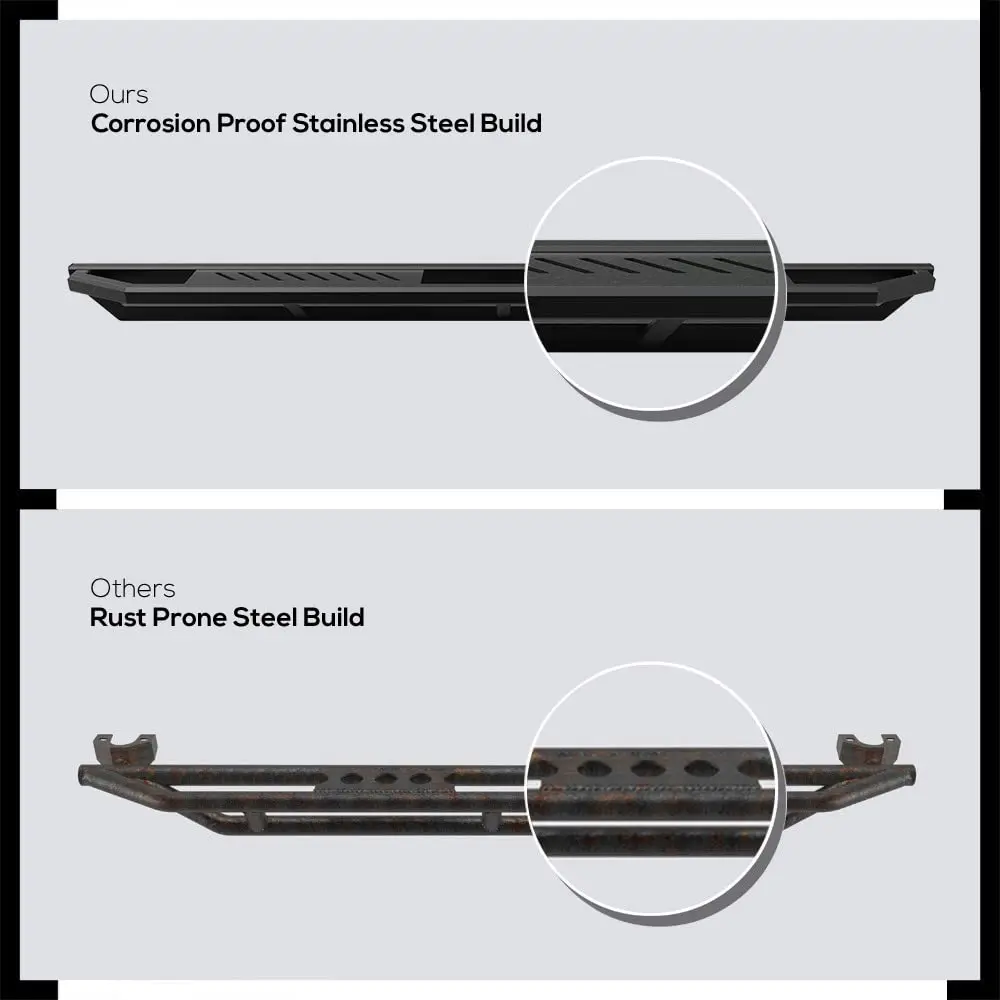 HD Ridez iArmor Running Boards for Jeep Grand Cherokee & Commander 2005-2010 | Aluminum Low Profile Side Step Bars - view 3