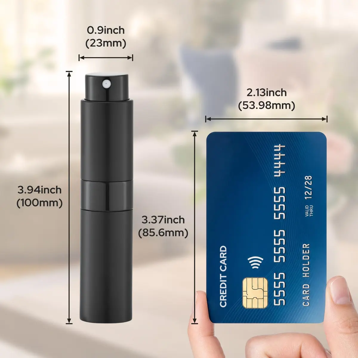 LISAPACK Refillable Perfume Atomizer Spray Bottle 8ml (0.27 Fl Oz) | Twist-Up Leak-Proof Travel Size - view 8