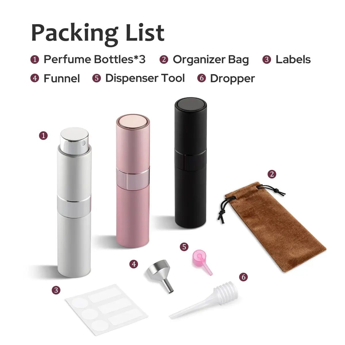 LISAPACK Refillable Perfume Atomizer Spray Bottle 8ml (0.27 Fl Oz) | Twist-Up Leak-Proof Travel Size - view 9