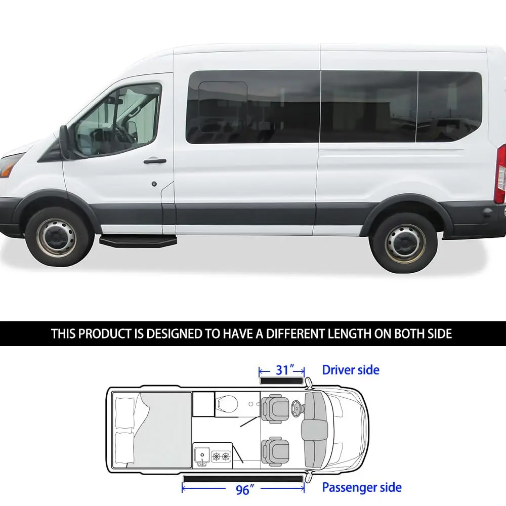 HD Ridez iRunning Board OE Low Profile Black for Transit 2015-2026 | Durable Stainless Steel, Factory-Fit Design - view 6
