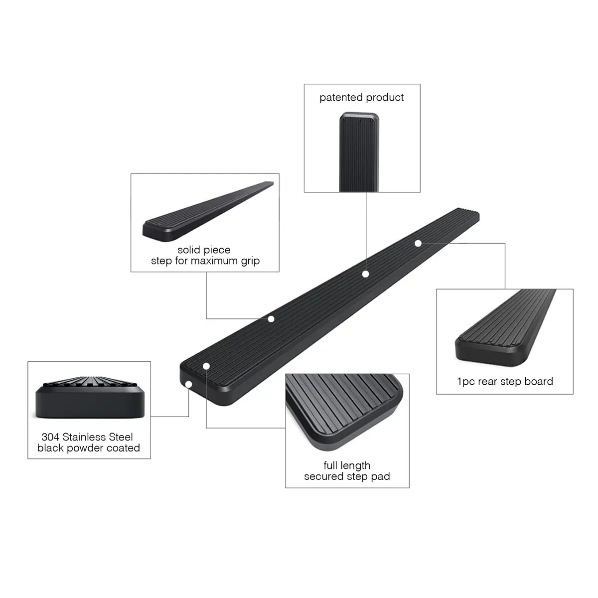 HD Ridez iBoard 5in Running Boards Black for Transit 2015-2026 | Heavy Duty OEM Style - view 5