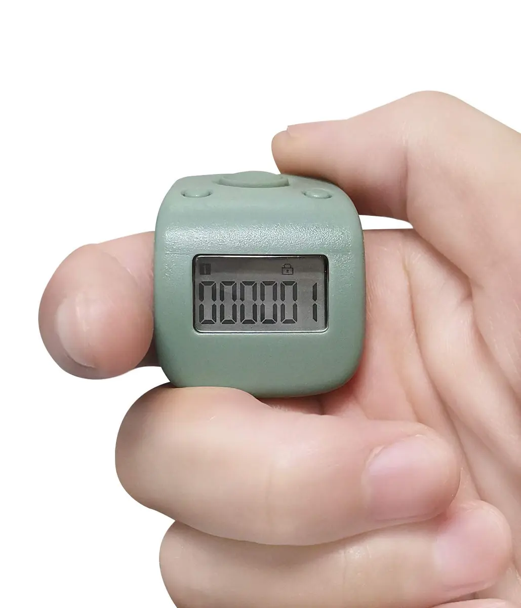 Arvakr Rechargeable Silent Finger Counter with LED | 6 Channels Digital Tasbih Tally Clicker for Prayer Knitting Sports - main product image
