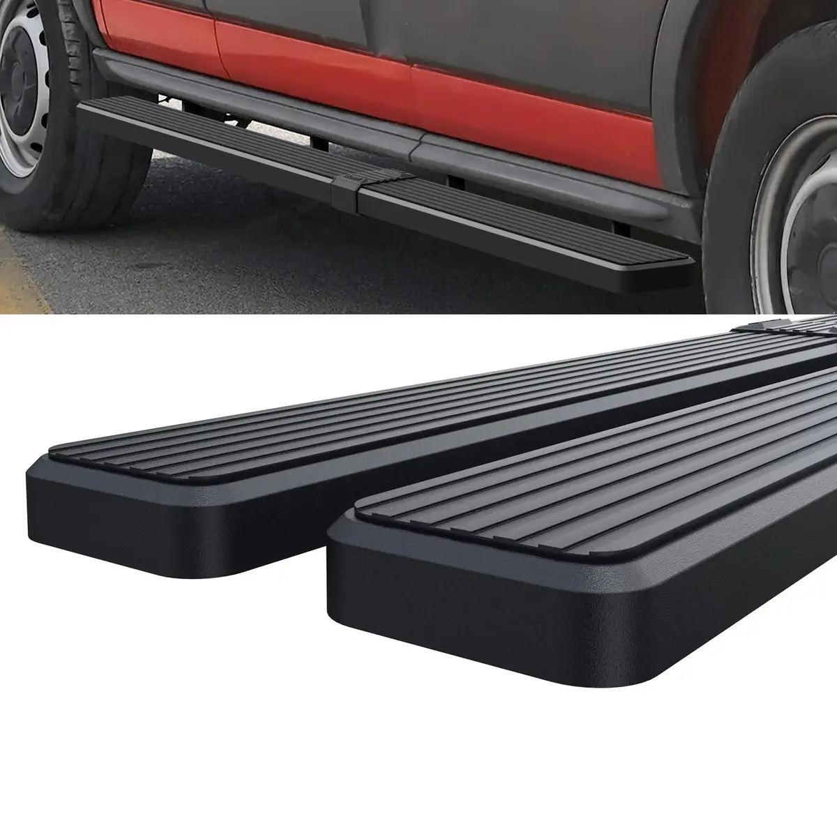 HD Ridez Stainless Steel Running Board 5" Black | Rust-Resistant Full Size Van Step - view 4