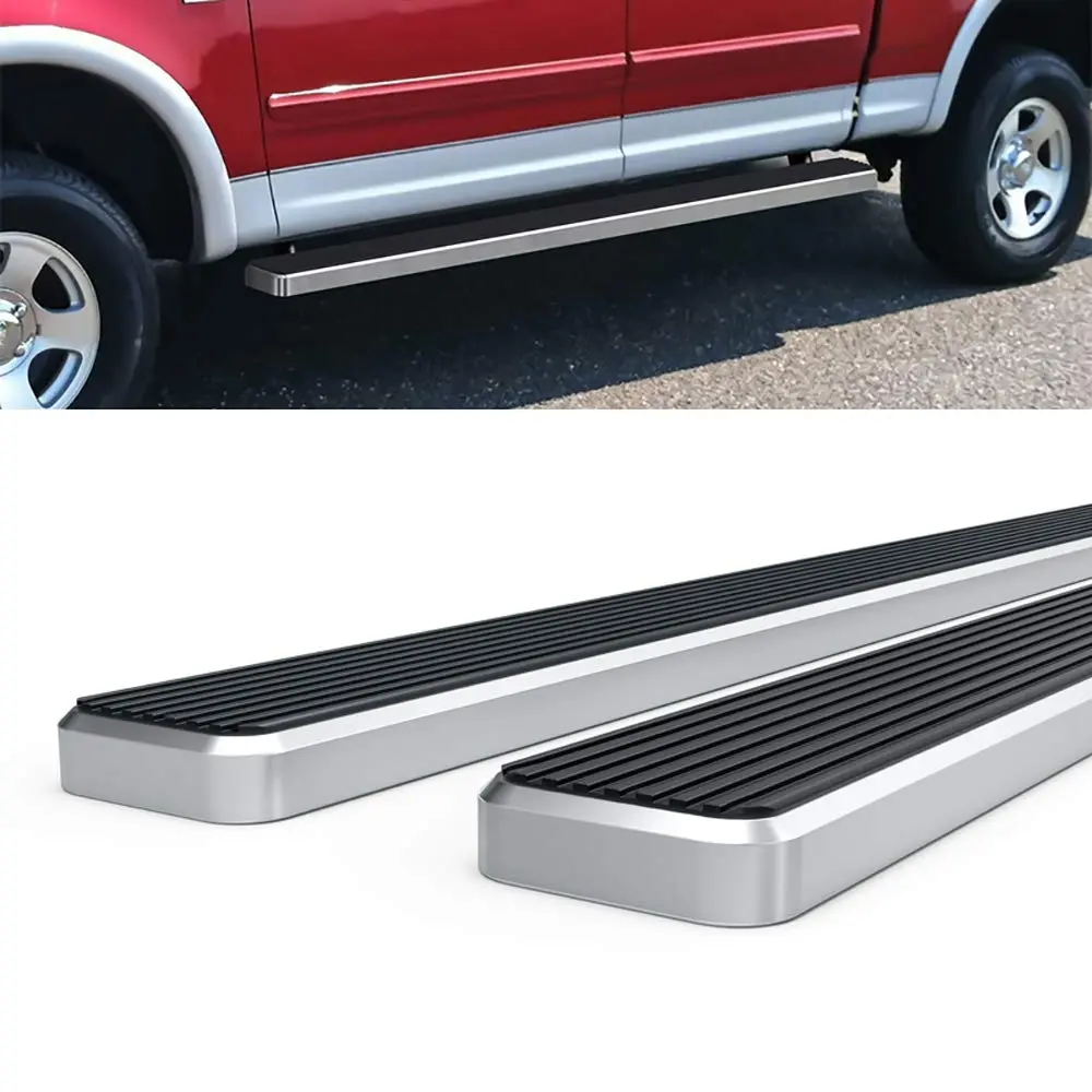 HD Ridez Running Boards Compatible with Ford F150 2001-2003 SuperCrew Cab 5" Polished Nerf Bar Side Steps - view 4