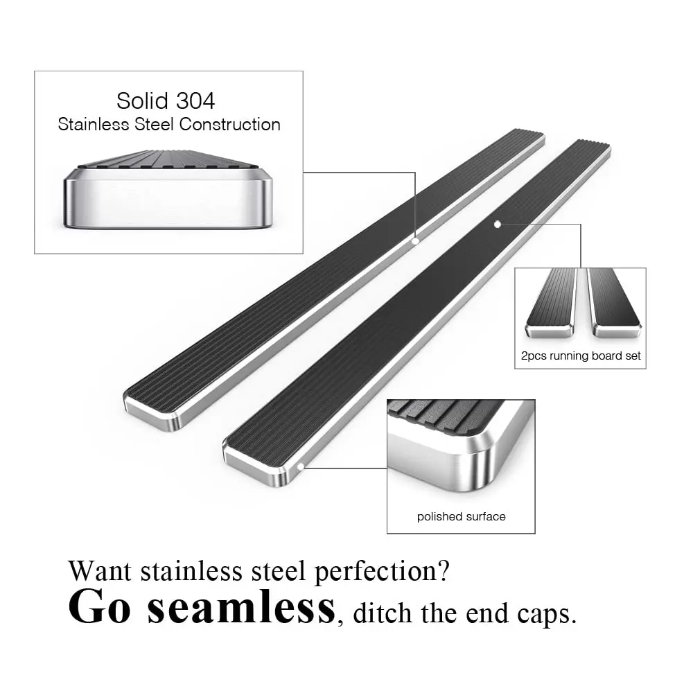 HD Ridez Running Board 6" Silver Compatible with Ford F150 2015-2026 Regular Cab & F-250 F-350 Super Duty 2017-2026 | Lightweight Aluminum Support 300 lbs - view 5