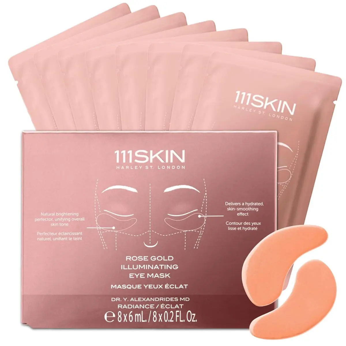 111SKIN Rose Gold Illuminating Eye Mask 8 Pairs | Hydrating & Brightening for All Skin Types - main product image