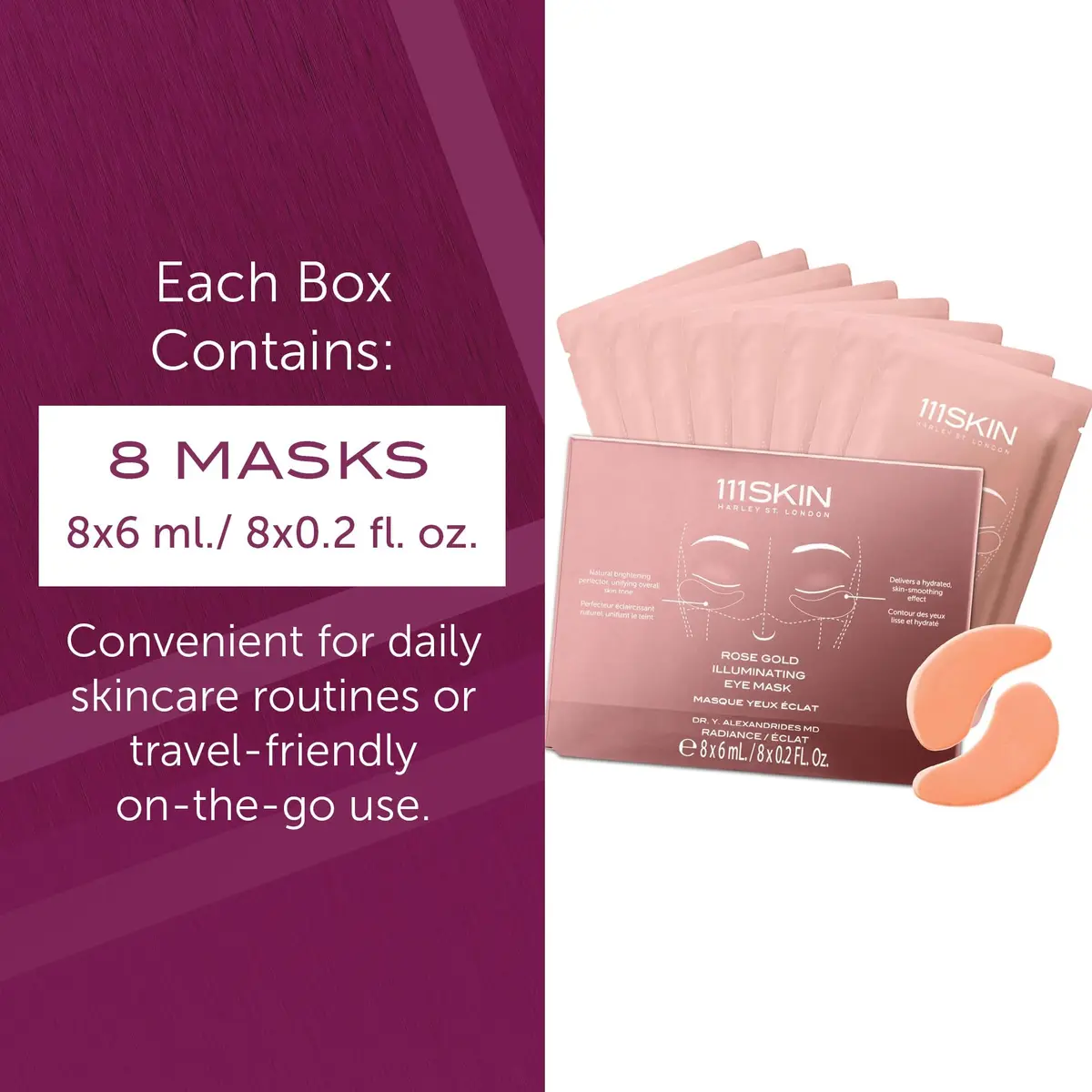 111SKIN Rose Gold Illuminating Eye Mask 8 Pairs | Hydrating & Brightening for All Skin Types - view 6