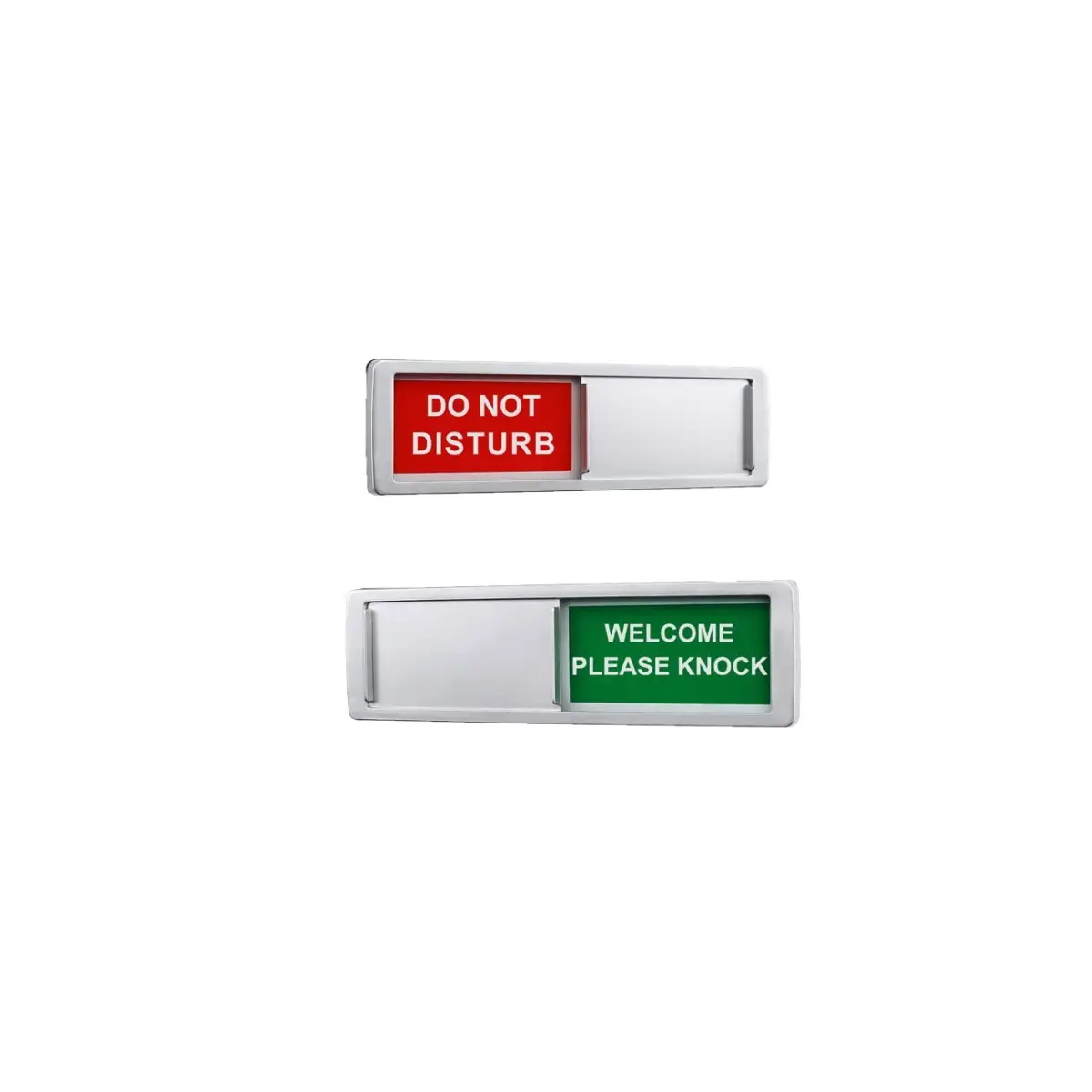 LoYinLo Silver Magnetic Slider "Do Not Disturb" Sign - 18cm x 5cm Privacy Indicator - view 2