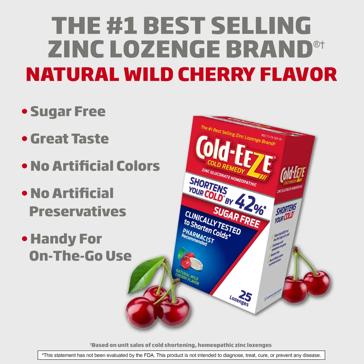 Cold-Eeze Sugar-Free Wild Cherry Zinc Lozenges 25 Ct | Shortens Cold Duration & Severity - view 5