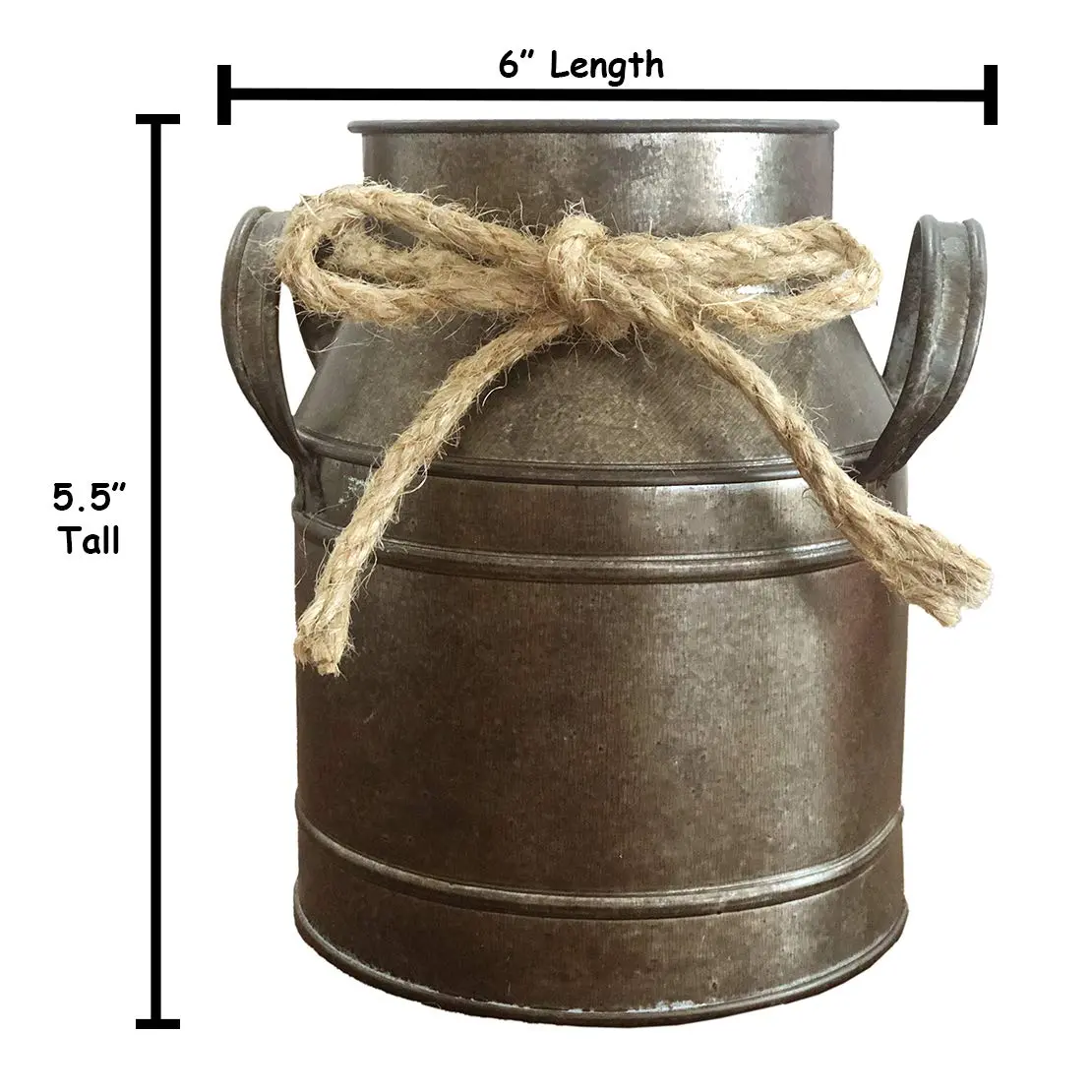Koriste Country Flower Bronze Milk Can Planter Table Vase 15cm (6"L x 4.5"W x 5.5"H) | Rusty Bronze Iron Decorative Accent - view 3