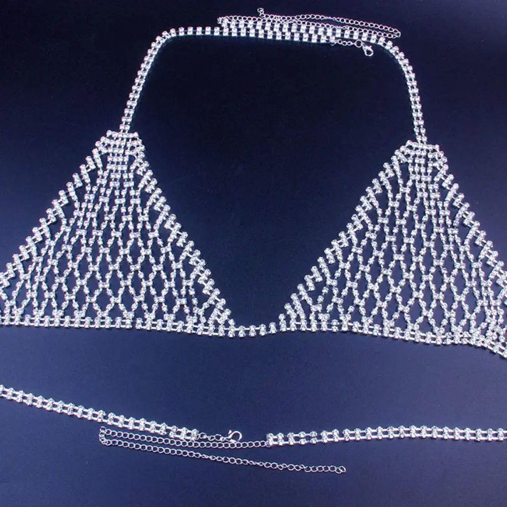 Cusmyre Rhinstone Body Chain 19 inches | Elegant Crystal Bead Harness for Women - view 4