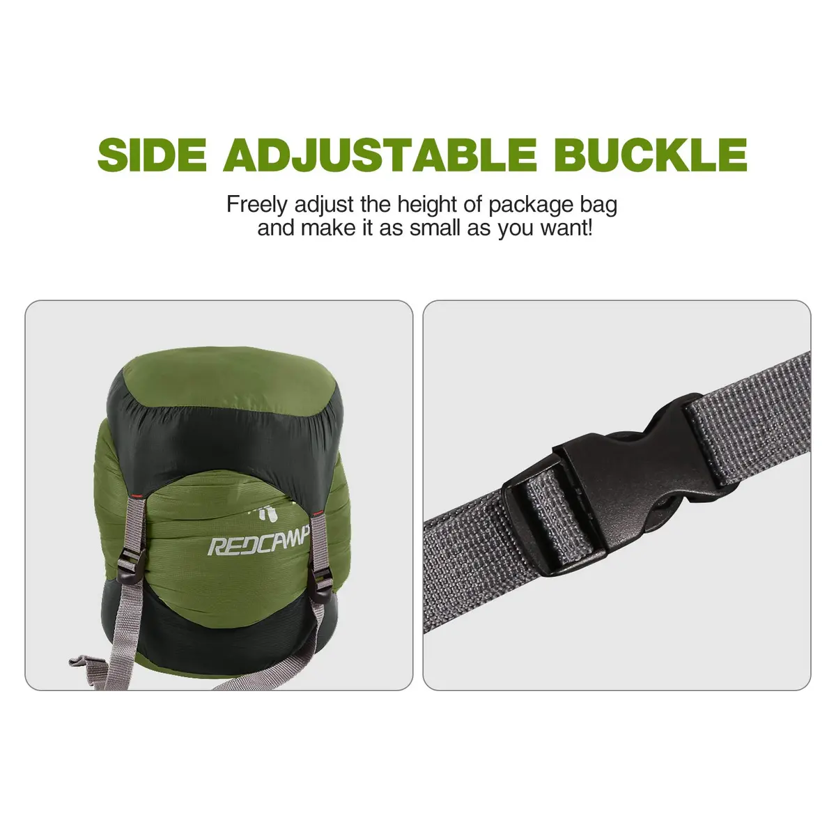 REDCAMP Compression Stuff Sack Large Army Green 27L (9.8x22.1 inches) | Lightweight Packable Gear Organizer - view 6
