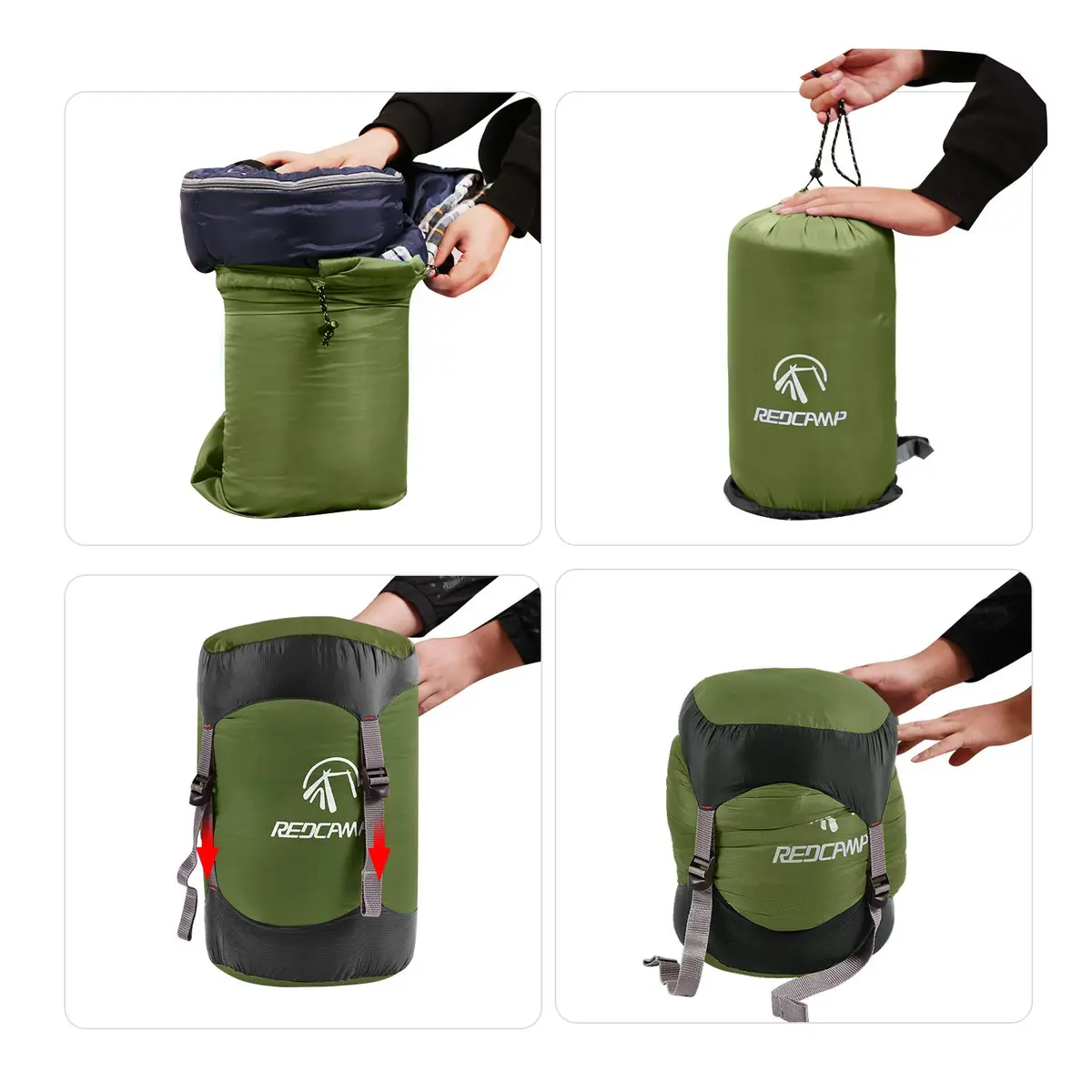 REDCAMP Compression Stuff Sack Large Army Green 27L (9.8x22.1 inches) | Lightweight Packable Gear Organizer - view 7