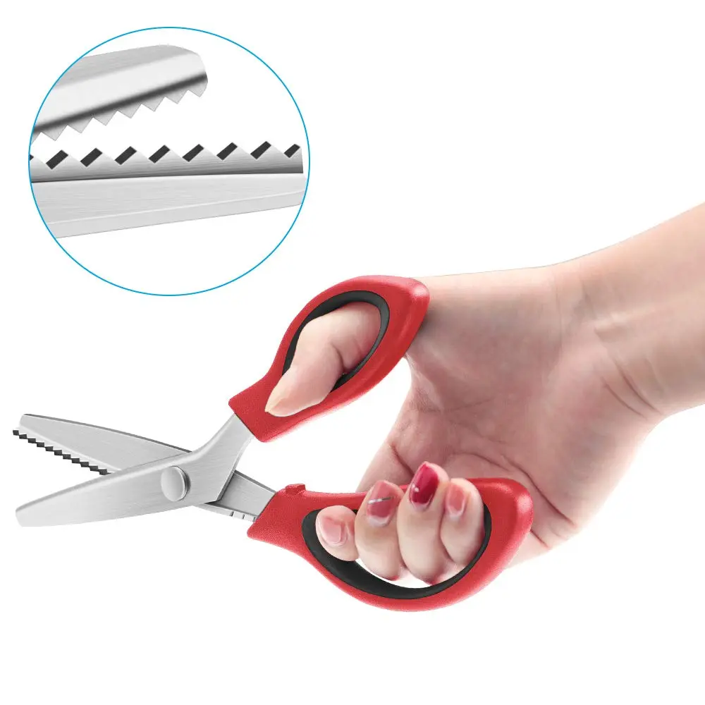 YAZEMKEL Pinking Shears Serrated 9 Inch | Professional Craft Zig Zag Cut Scissors - view 5