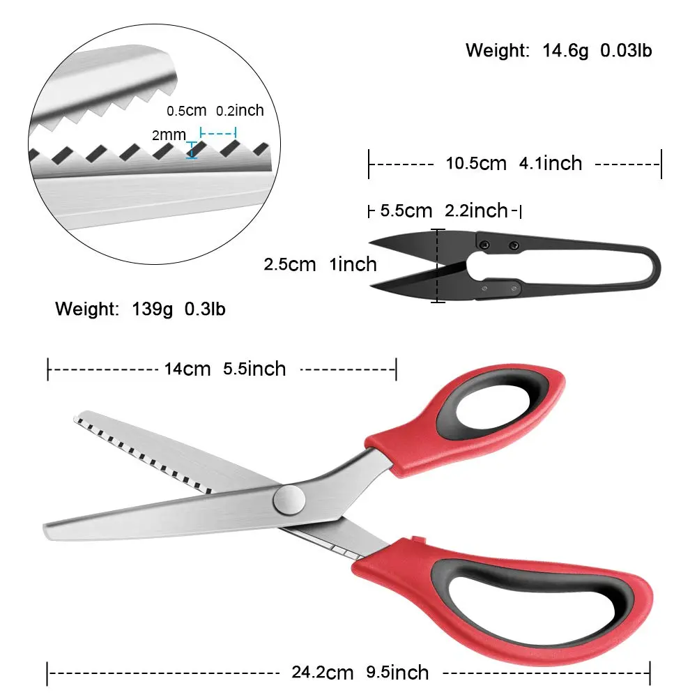 YAZEMKEL Pinking Shears Serrated 9 Inch | Professional Craft Zig Zag Cut Scissors - view 3