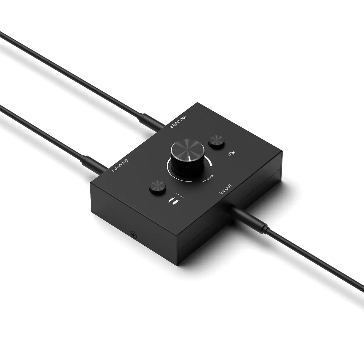 Y.D.F 3.5mm Stereo Audio Switcher Box with Mute Function | 2-In-1-Out Bidirectional Selector for Headphones & Speakers - view 2