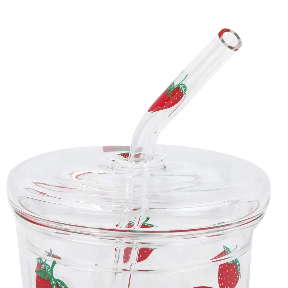 Ichiias Heat-Resisting Strawberry Pattern Glass Cup 300ml | Microwave Safe & Stylish - view 6