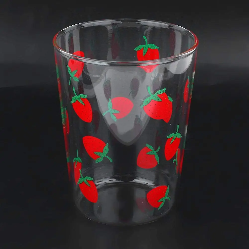Ichiias Heat-Resisting Strawberry Pattern Glass Cup 300ml | Microwave Safe & Stylish - view 9