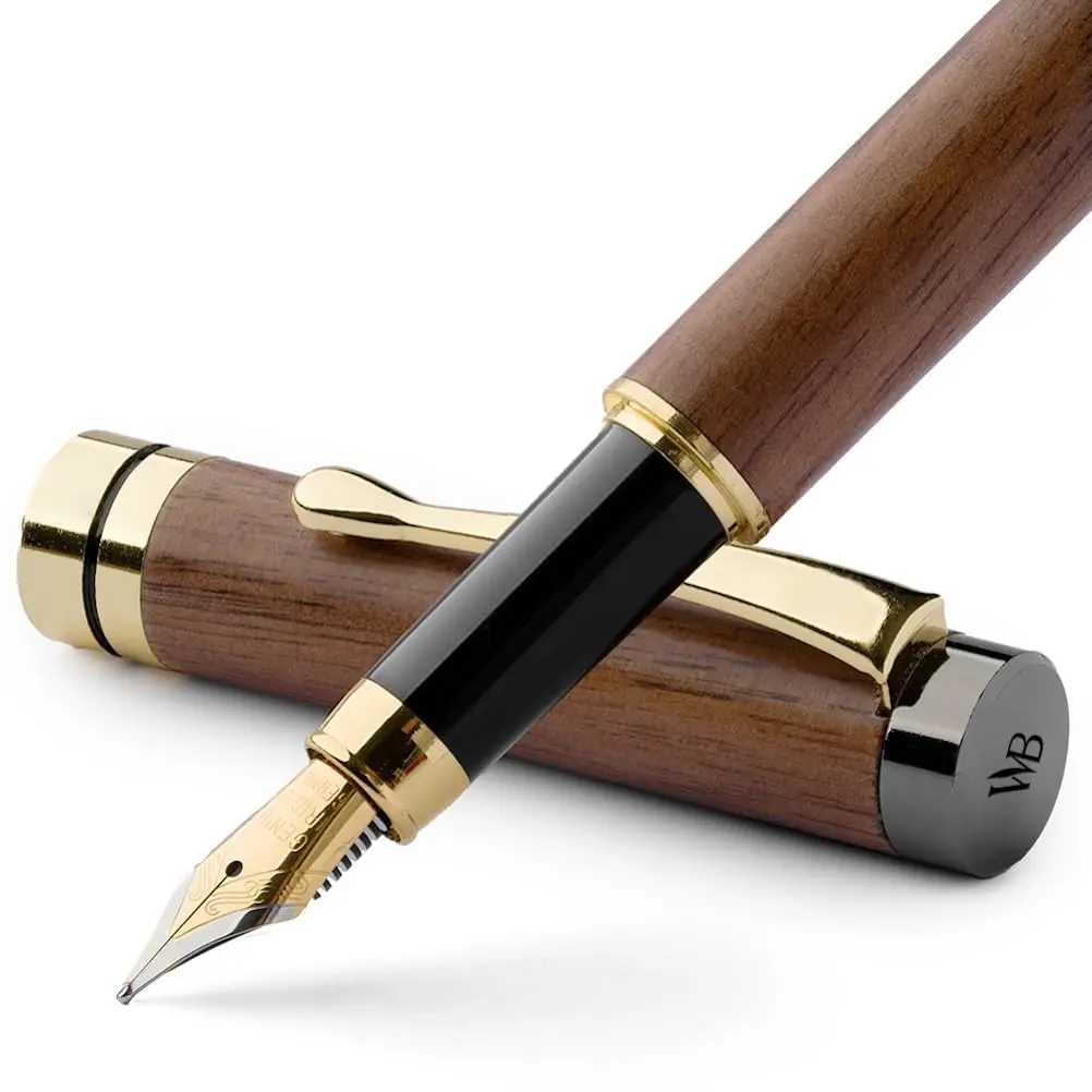 Wordsworth & Black Bamboo Wood Fountain Pen Set with Medium Nib | German Iridium Nib, Luxury Gift Box, 15.6 cm (6.1 in) - main product image