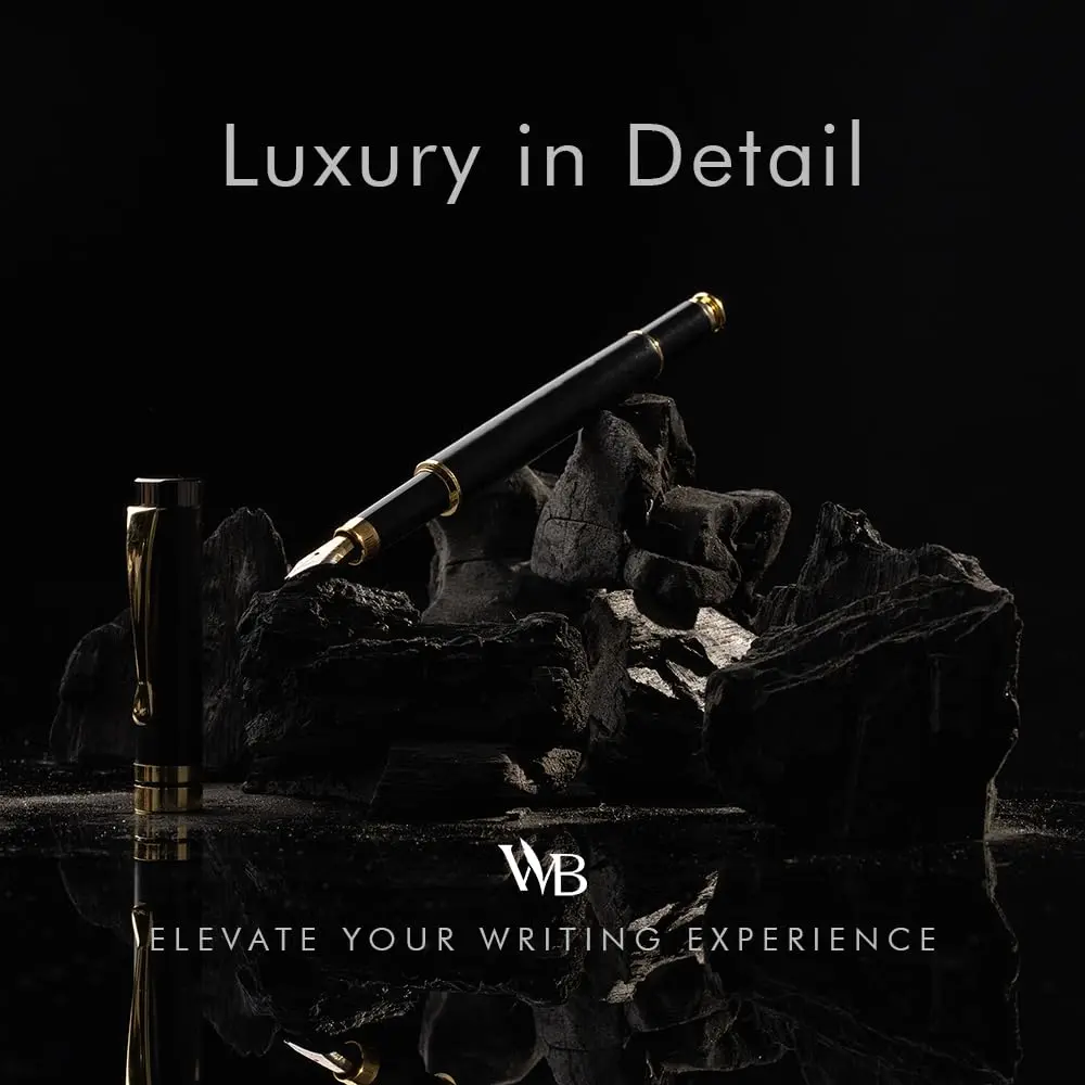 Wordsworth & Black Bamboo Wood Fountain Pen Set with Medium Nib, 14.1cm (5.55in) | German Iridium Nib for Smooth Writing - view 2