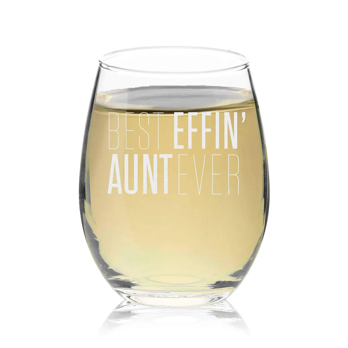 Veracco 15 oz Stemless Wine Glass Best Effin' Aunt Ever | Elegant, Durable & Dishwasher Safe - main product image
