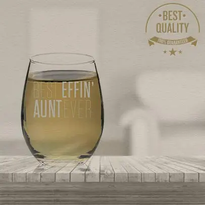 Veracco 15 oz Stemless Wine Glass Best Effin' Aunt Ever | Elegant, Durable & Dishwasher Safe - view 5