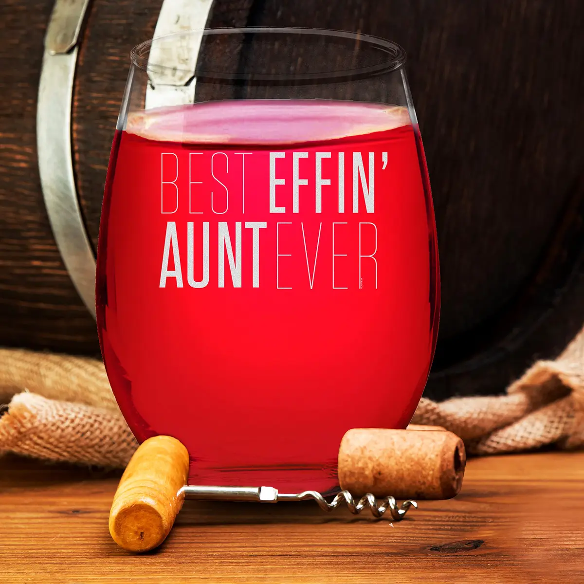 Veracco 15 oz Stemless Wine Glass Best Effin' Aunt Ever | Elegant, Durable & Dishwasher Safe - view 10