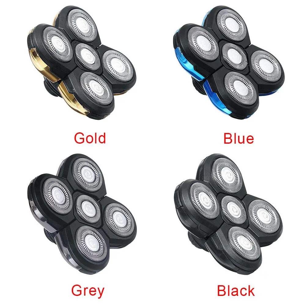 Ranjaner 5 Heads Beard Cutter Universal Electric Razor Shaver Head Rotary 4D Gold | Double Ring Blade - view 5