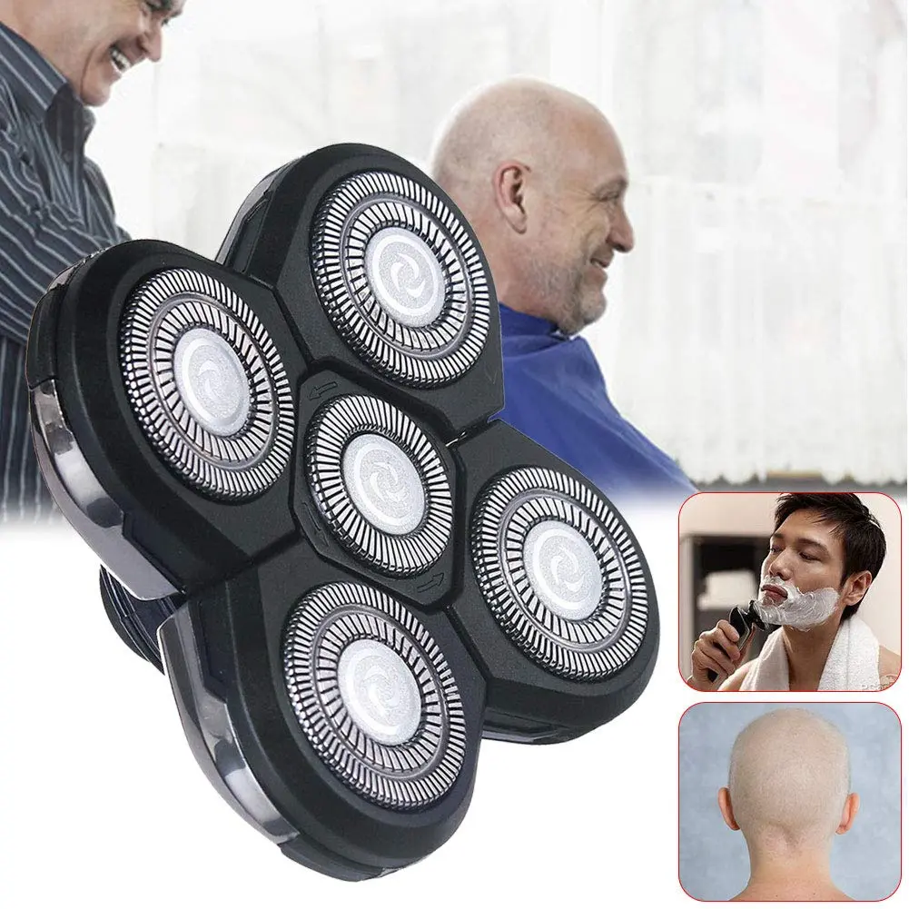 Ranjaner 5 Heads Beard Cutter Universal Electric Razor Shaver Head Rotary 4D Gold | Double Ring Blade - view 6