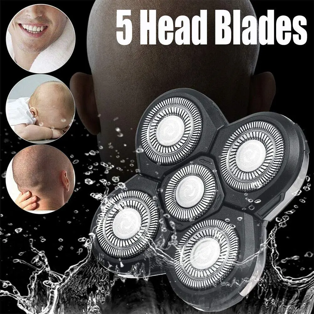 Ranjaner 5 Heads Beard Cutter Universal Electric Razor Shaver Head Rotary 4D Gold | Double Ring Blade - view 8