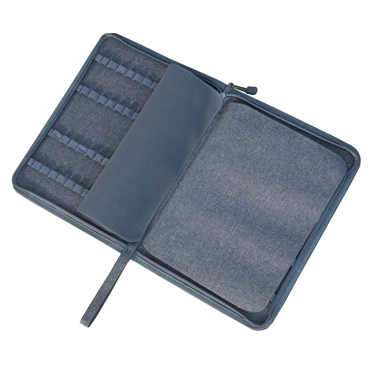 erofa 48 Slots Gray Fountain Pen Case, Canvas Pen Holder Display Pouch Bag Storage 33cm x 25cm | Water Resistant Canvas Organizer - main product image