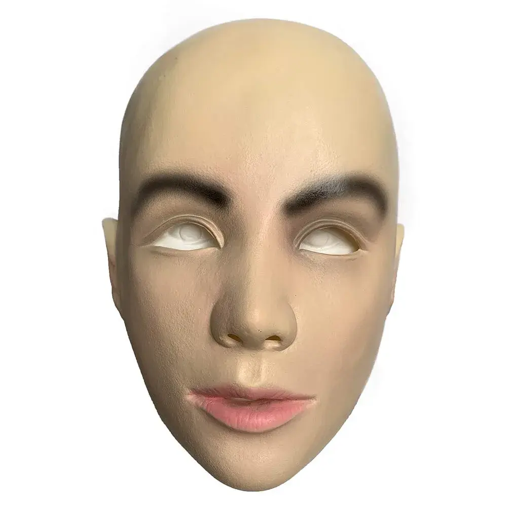 zhongcai Realistic Human Latex Mask Head Yellow | Masquerade Costume Dress for Women - main product image
