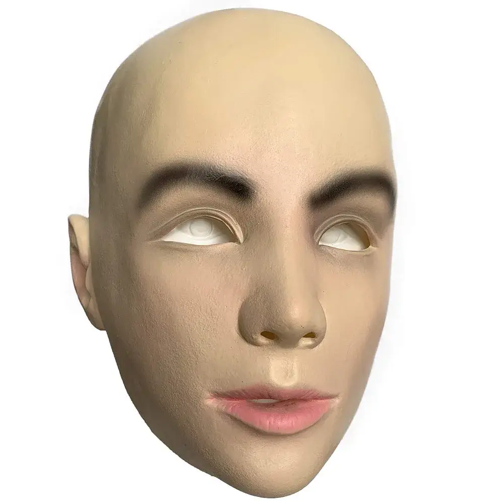 zhongcai Realistic Human Latex Mask Head Yellow | Masquerade Costume Dress for Women - view 3